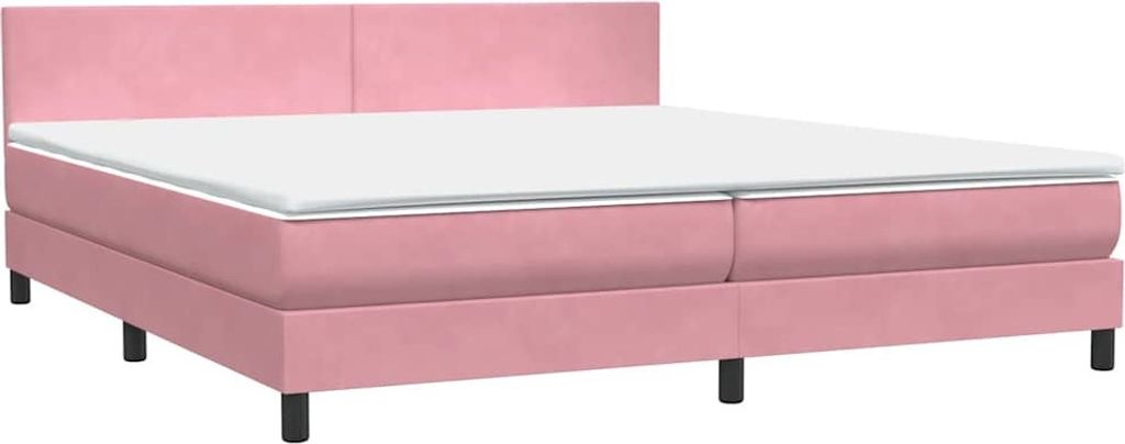 Boxspringbett mit Matratze Rosa 180x210 cm Samt
