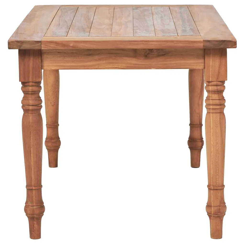 Petite table basse teck sablé Batavia robuste au design exotique chic