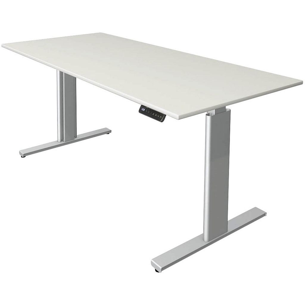 Kerkmann Schreibtisch Sitz-Stehtisch MOVE 3 silber 180x80x74-120cm elektr. höhenverstellbar weiß