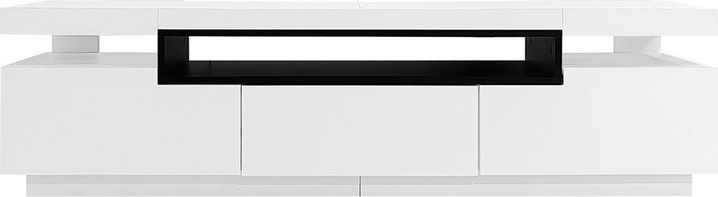 TV-Schrank mit 16 Farben LED-Beleuchtung und 3 Schubladen TV-Tisch TV-Ständer Platz für 70-79 Zoll Fernseher 160x39x42cm Weiß