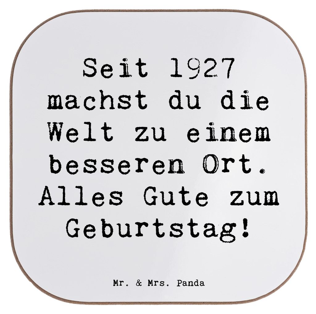 Mr. & Mrs. Panda Untersetzer für Gläser Spruch 1927 Geburtstag - Weiß - Geschenk, Erinnerungsgeschenk, Jubiläum, Happy Birthday, Tassenunterset...