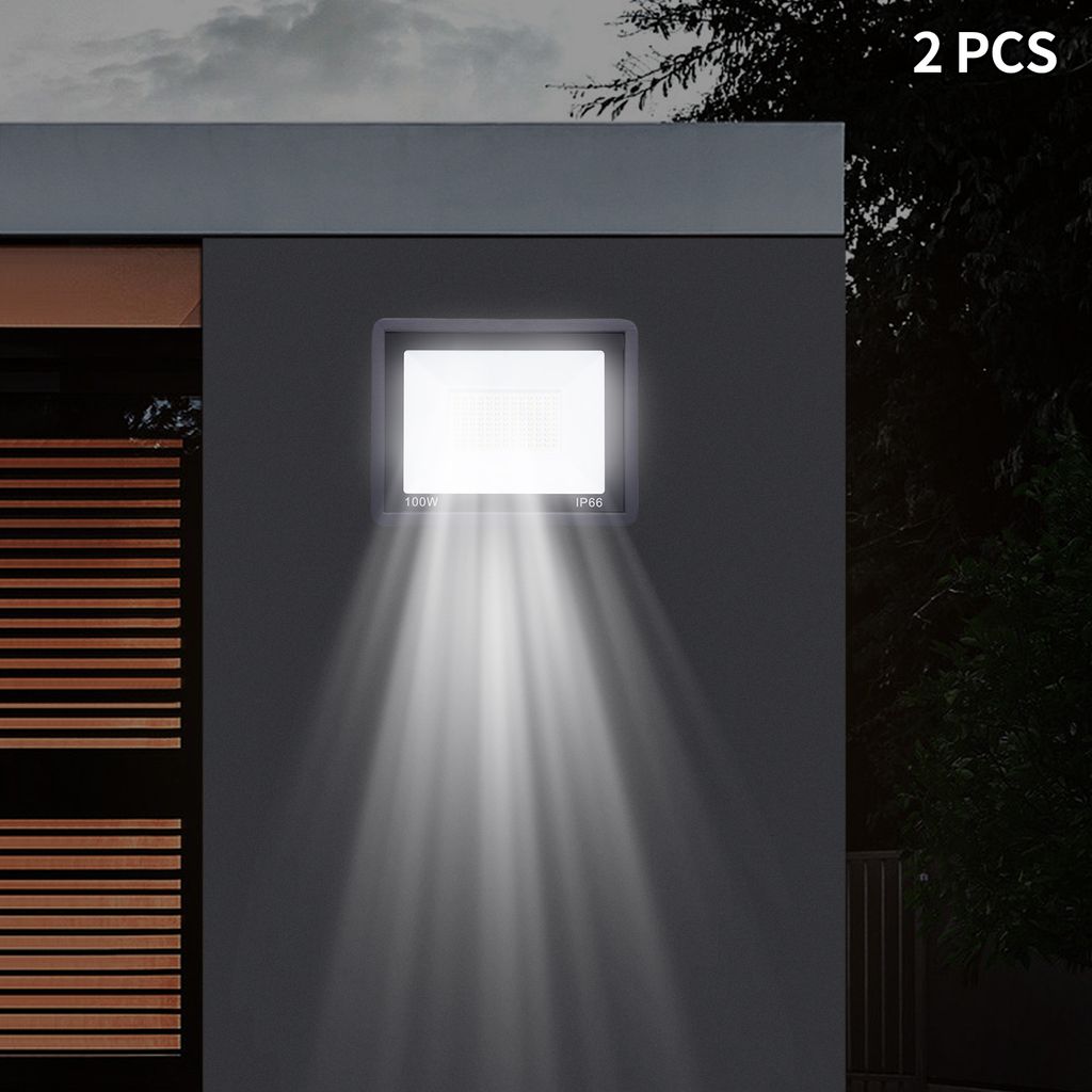 2x 100W LED Flutlicht Strahler Superheller Außen 8000LM Produktbild 3
