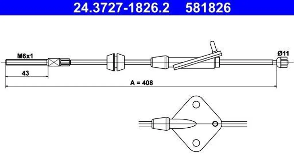 Câble de commande de frein de stationnement Ford Fiesta Mk6 3/5 portes