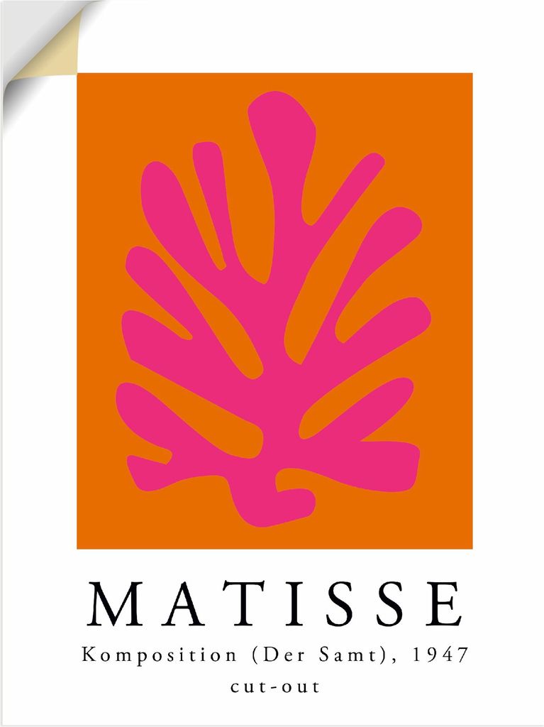 ARTland Wandbild, selbstklebend Matisse Komposition - cut-out pink Größe: 45x60 cm