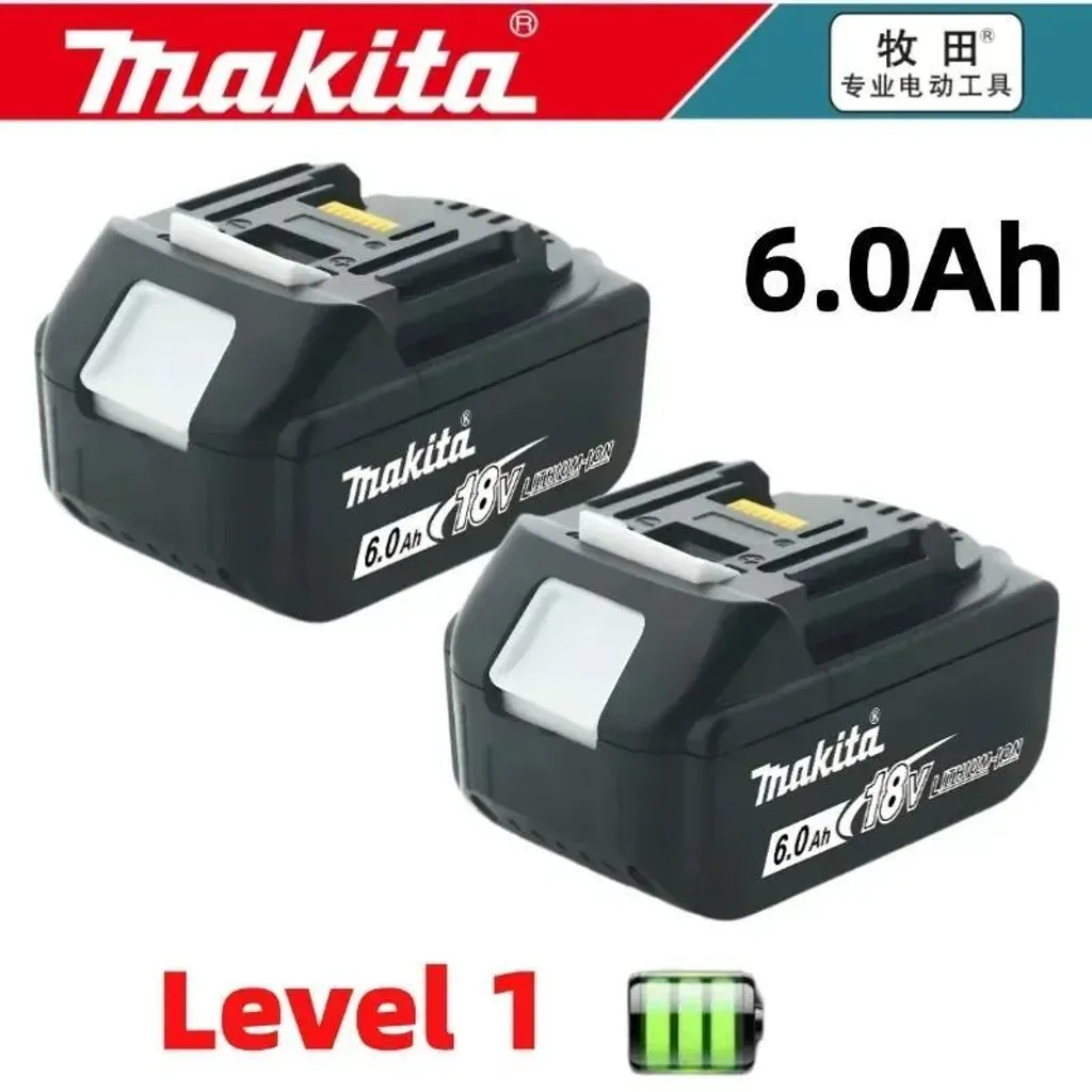 Pack de 2 batteries de rechange 18V 6Ah BL1860 Li-Ion haute capacité