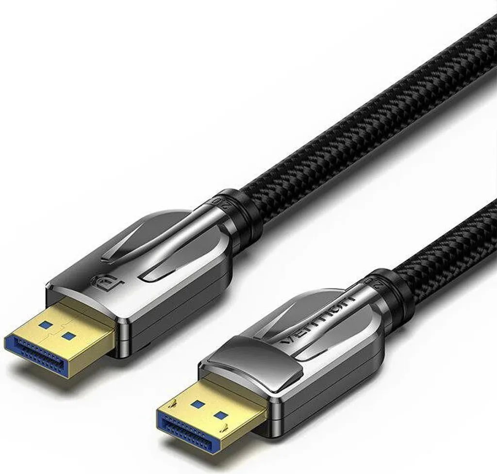 Vention Câble DisplayPort 2.0 10K Ultra HD 3m Noir Gaine en Coton Tressé