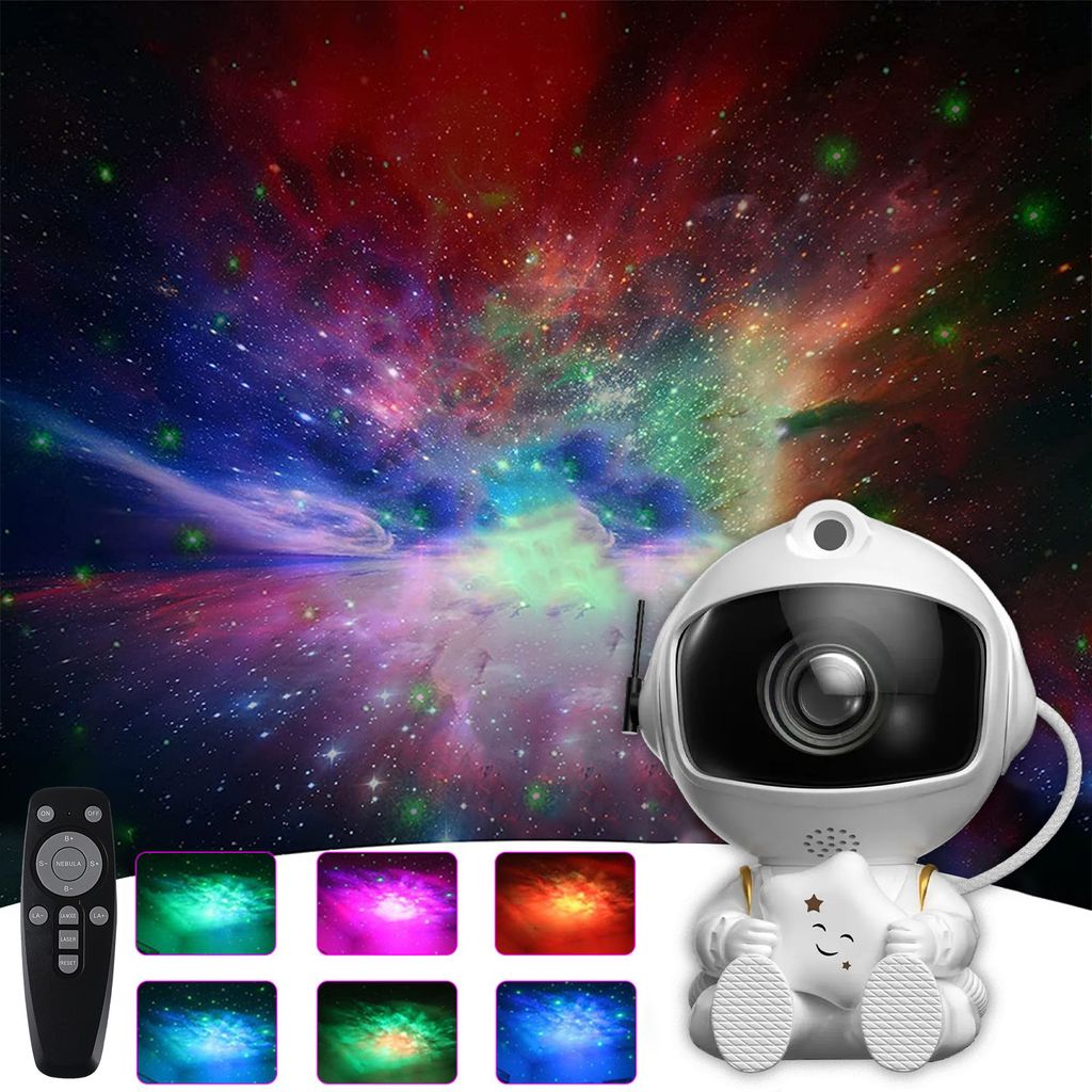 ALEENFOON Astronaut Sternenprojektor Mit Nebel & Bluetooth-Lautsprecher – 360° Drehbar, Mit Fernbedienung – Nachtlicht Für Zimmer & Party