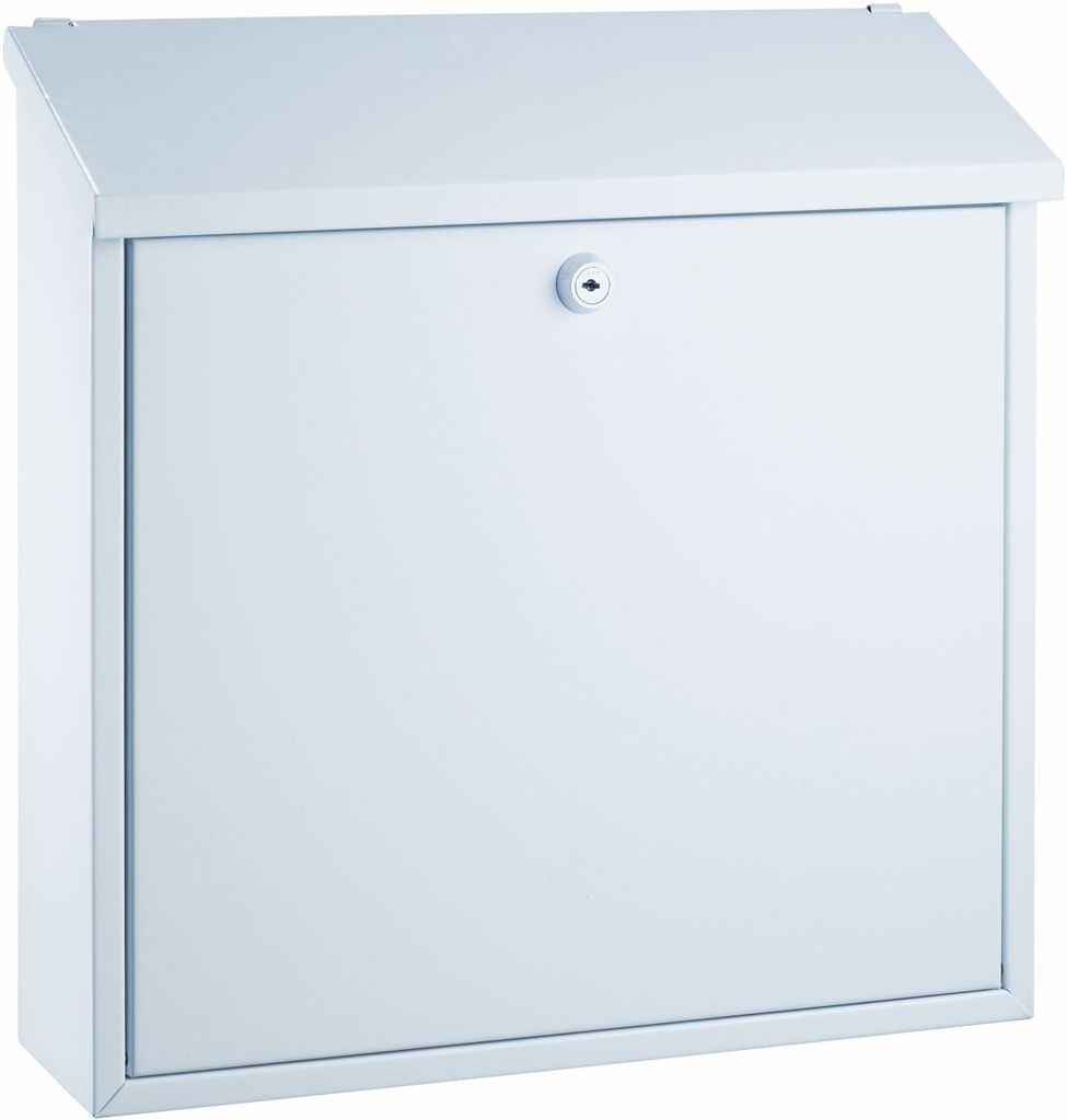 Briefkasten Edelstahl 36x36x10cm weiß lackiert Packung mit 5 Stück