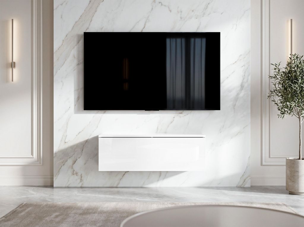 AX LIVING Lowboard TV Kommode 100 cm Barvo Weiß Produktbild 