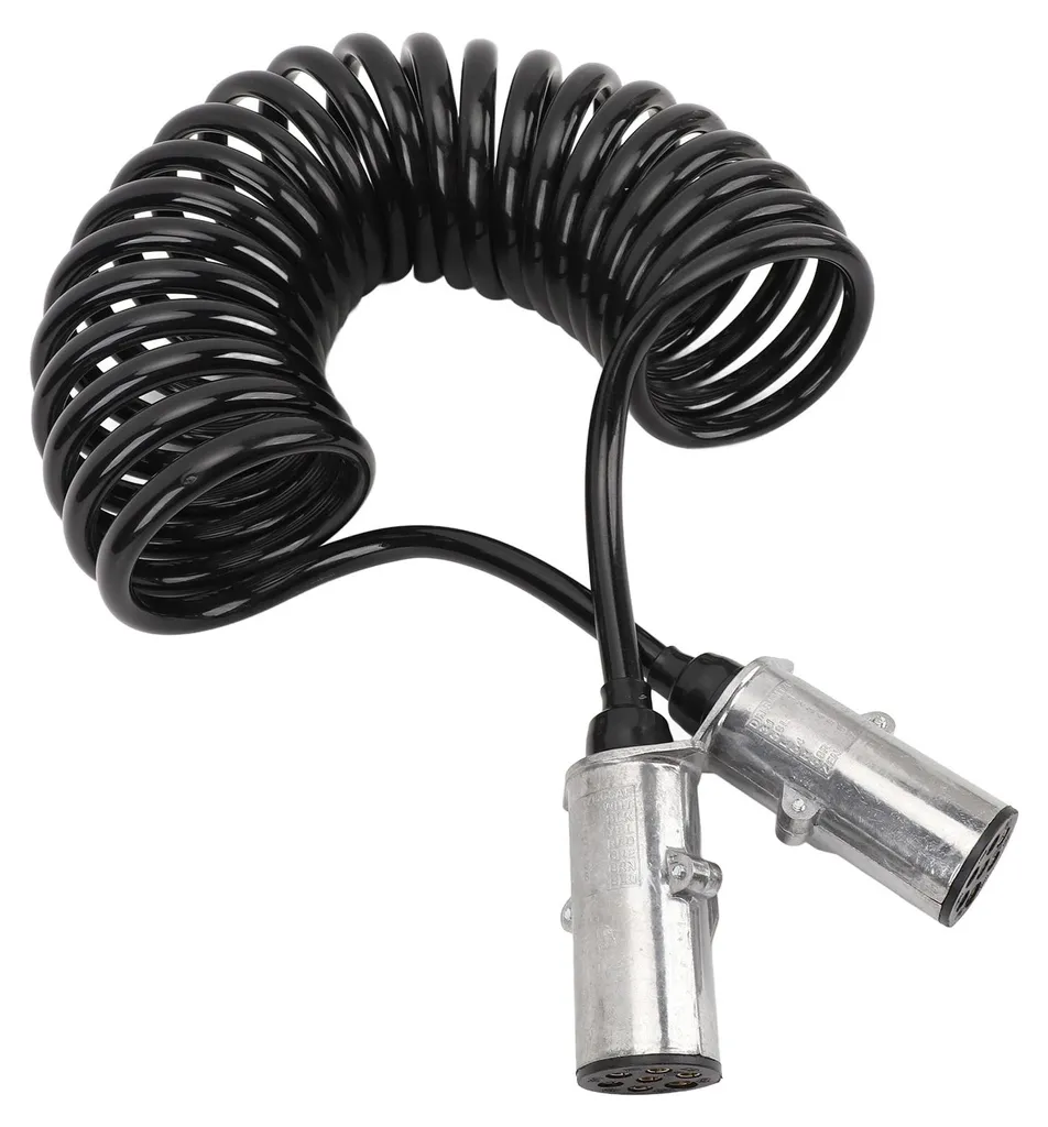 Connecteur 7 broches camion et remorque spiralé liaison électrique 3m