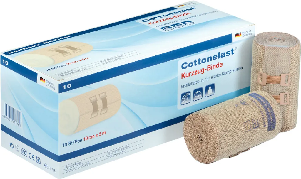 Benda Corta Cotoneelast 10 cm x 5 m 10 pz - Supporto Flebologico Professionale