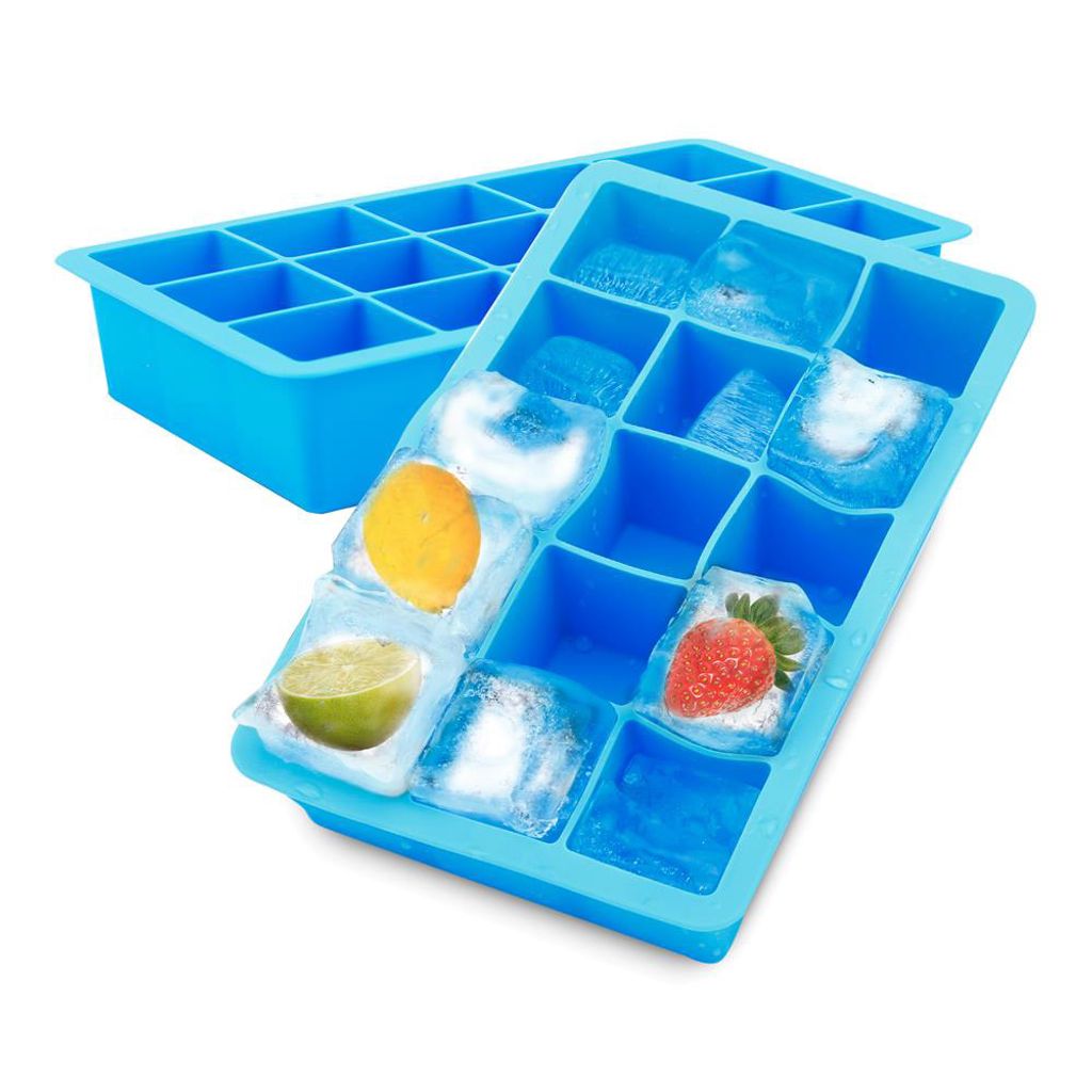 2xSilikon Eiswürfelform Eiswürfel Form Eiswürfelbehälter Ice Tray Eiskugeln Blau 