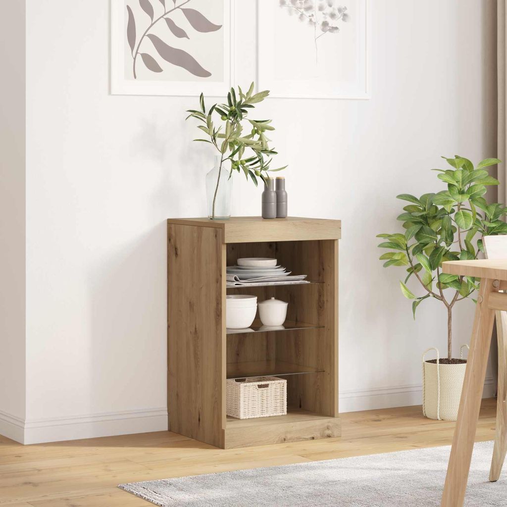 vidaXL LED-Sideboard Artisan-Eiche 41 x 37 x 67 cm Holzwerkstoff