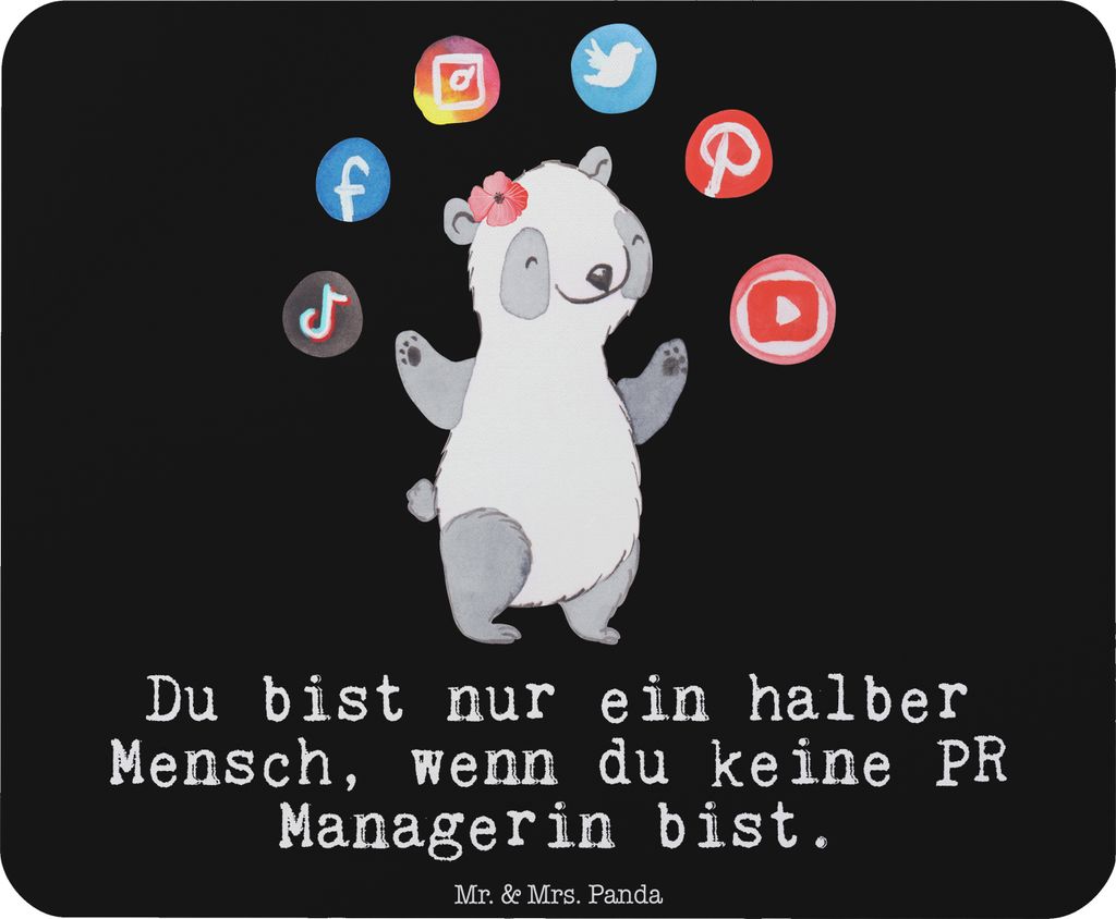 Mr. & Mrs. Panda Mousepad PR Managerin Herz - Schwarz - Produktbild 