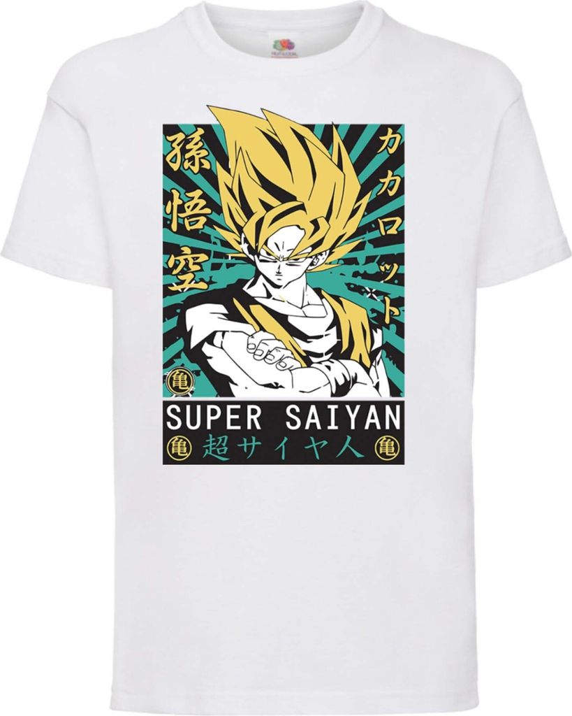 Kinder T-Shirt Dragon Anime Manga Ball Z 15 Ssg, 3-4 Jahr - 104 / Weiß
