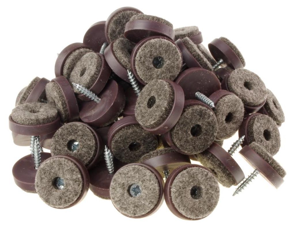 Filzgleiter aus Kunststoff zum schrauben, 40 mm, braun, 100er-Pack