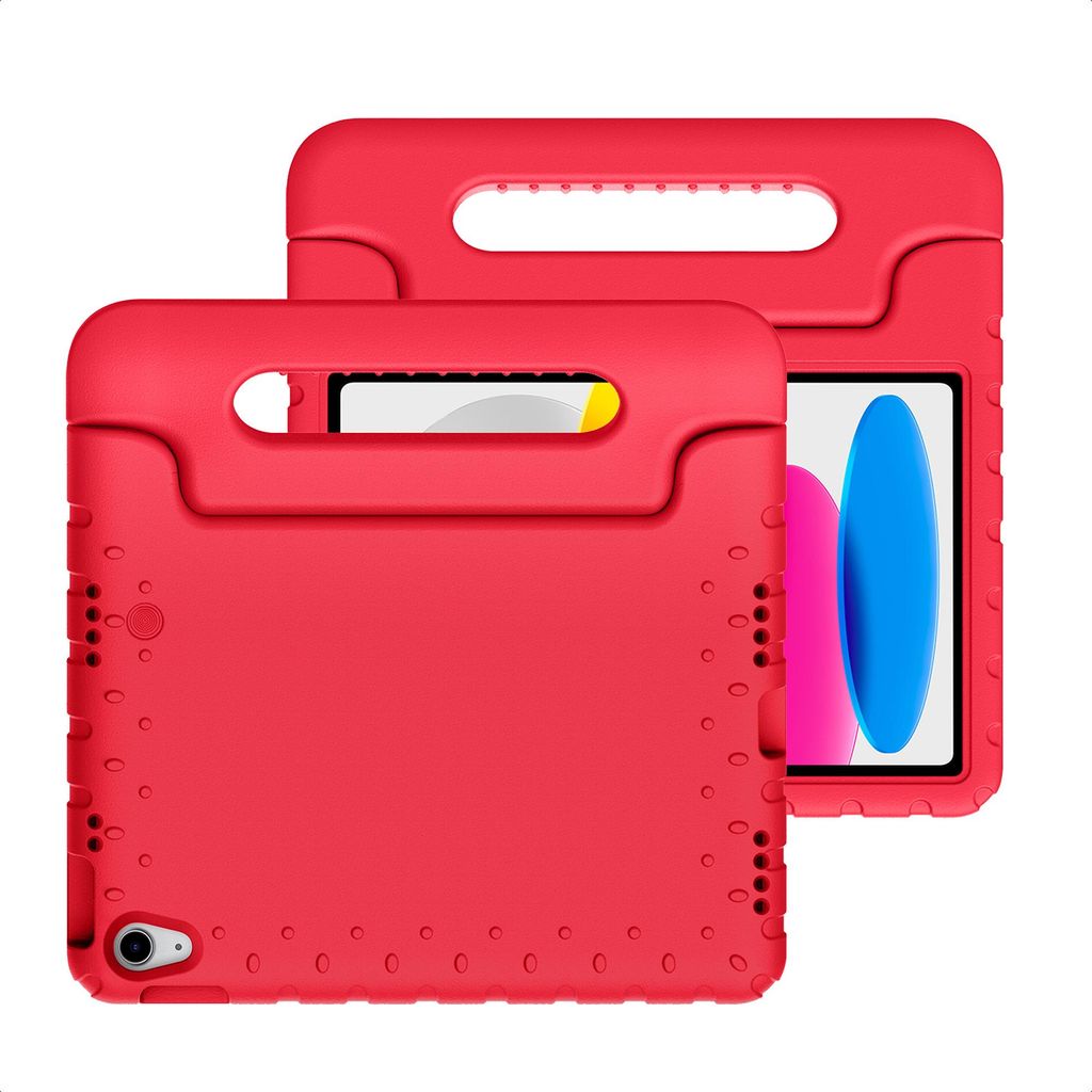 imoshion Schutzhülle mit Handgriff kindersicher iPad 11 (2025) 11 Zoll A16 / iPad 10 (2022) 10.9 Zoll - Rot