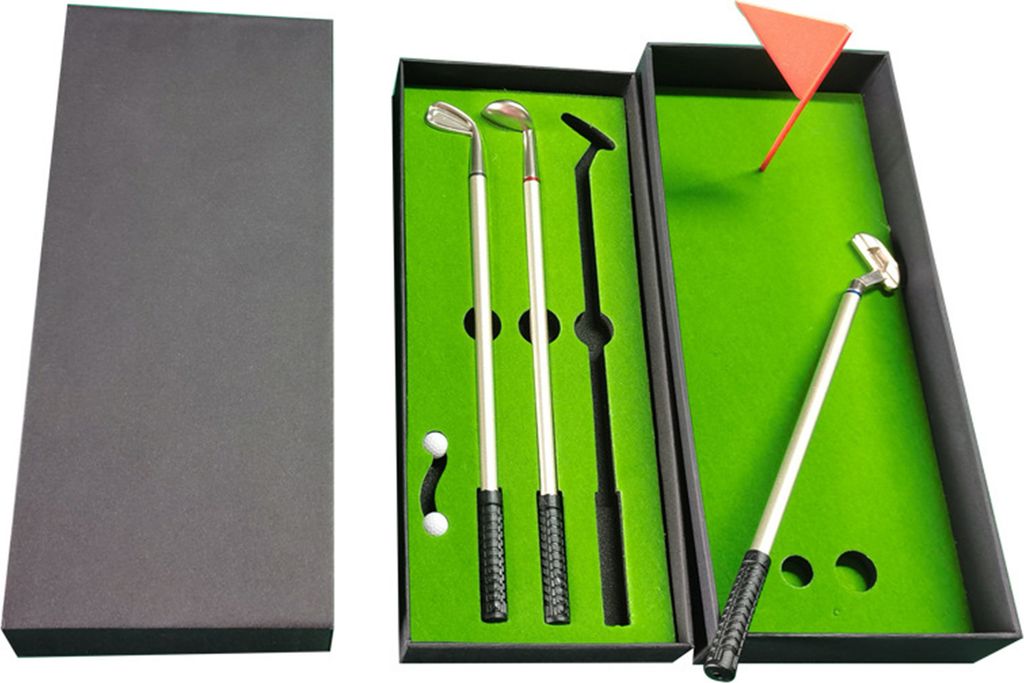 1 Set 0,7 mm Golfstift, schnelltrocknend, bequemer Griff, Golfschlägerform, flüssiges Schreiben, Bürogeschenk, wasserbasiertes Stiftset, Schulbe...