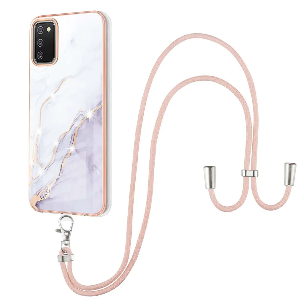 Cover a Tracolla Samsung A02S Bianca: Custodia TPU Fashion & Chic