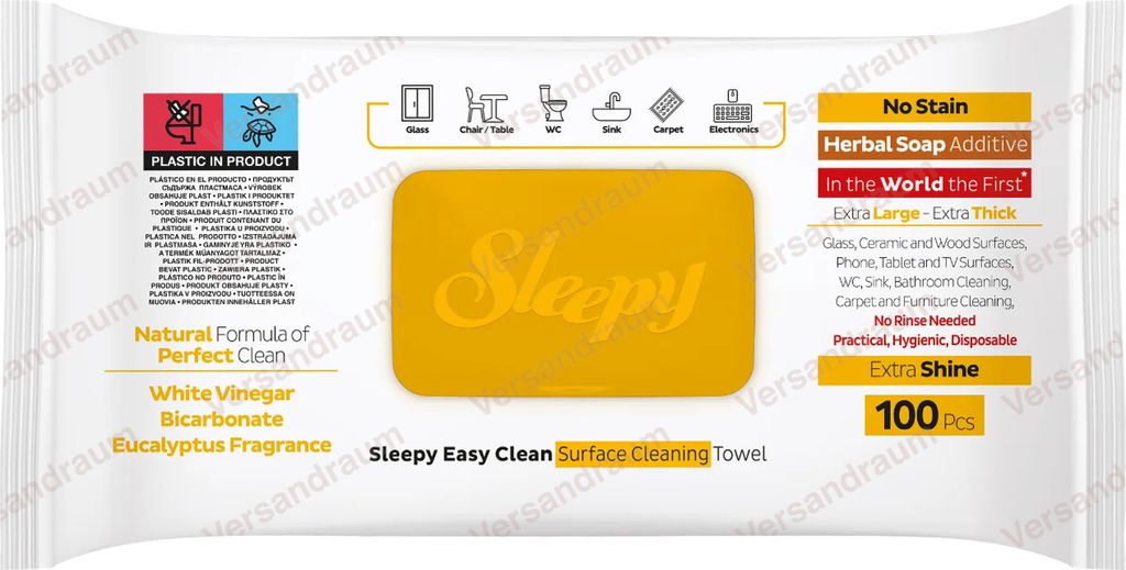 Sleepy Easy Clean Oberflächenreinigungstücher 6x Gelb Produktbild 4
