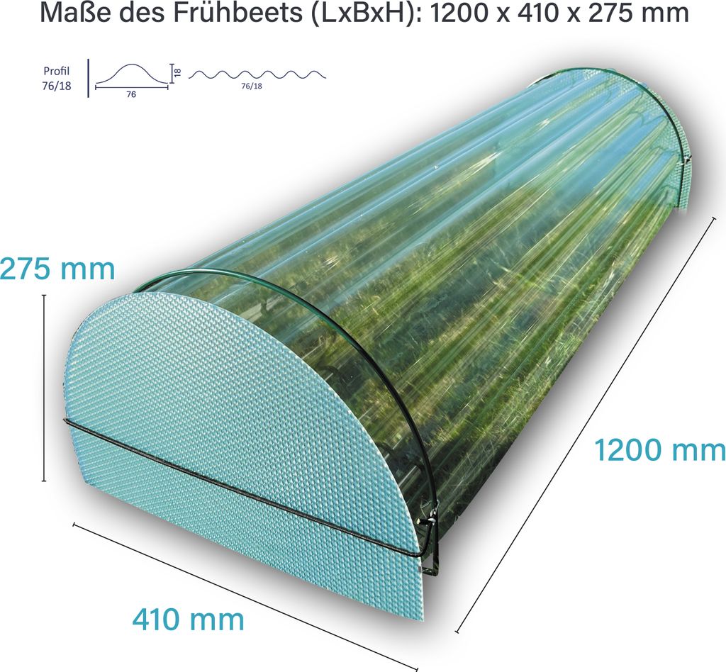 Kaiser plastic Frühbeet | L117 x B 41 x H 27,5 cm | perfektes Aufzuchtbeet - Anzuchtbeet | Germany - Kunststoff | Gewächshaus