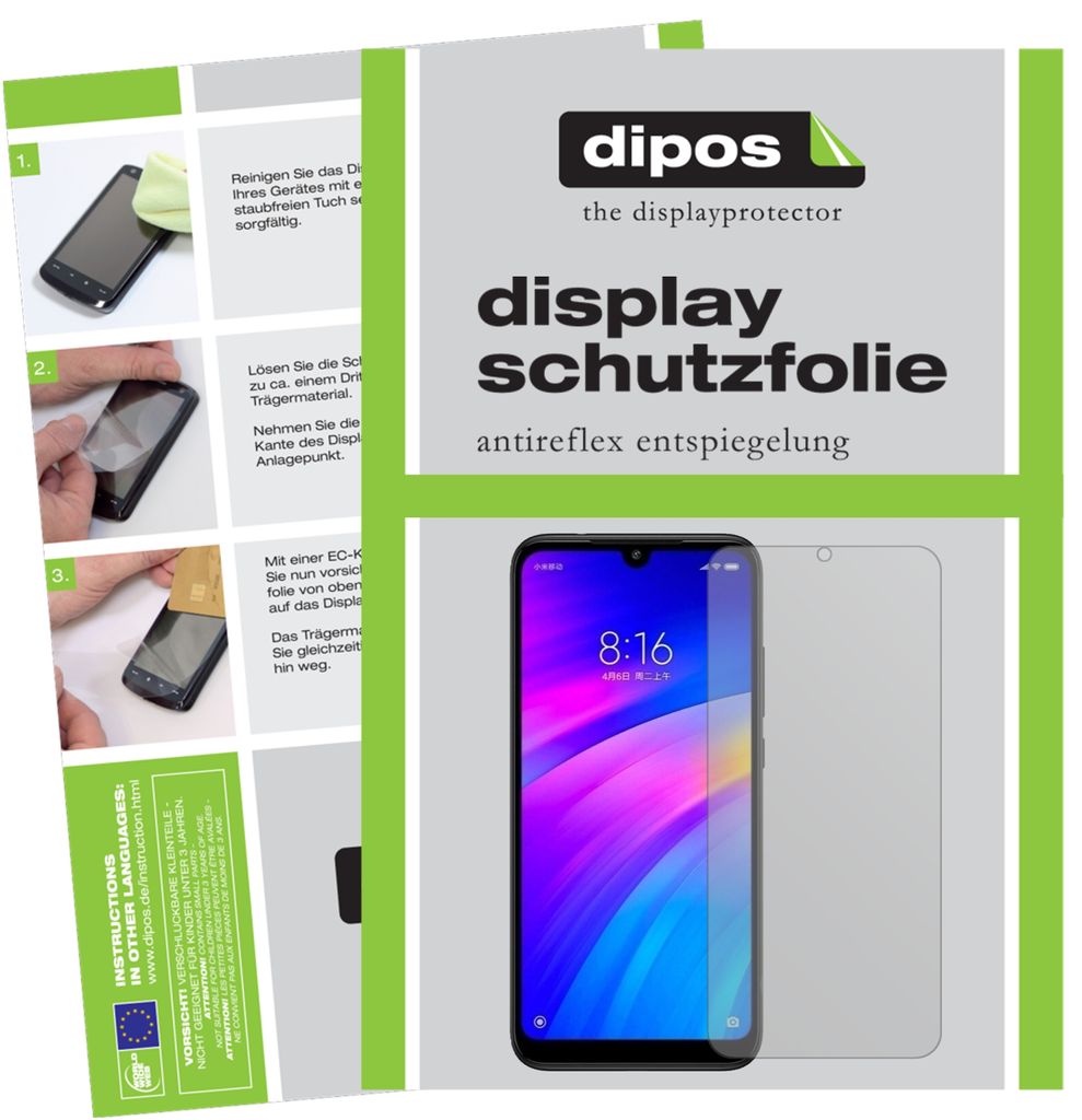 5x Schutzfolie für Xiaomi Redmi 7 matt Displayschutzfolie Folie Display Schutz dipos