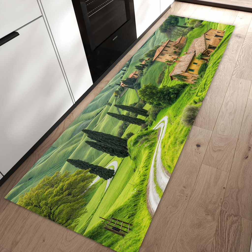 Küchenteppich 80x250cm rutschfest & abwischbar PVC Läufer - Landschaft Italien