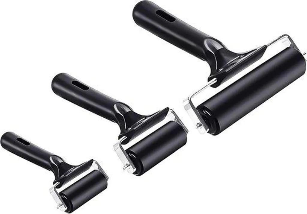 Lot de 3 rouleaux en plastique 6, 10 et 15 cm pour impression au bloc