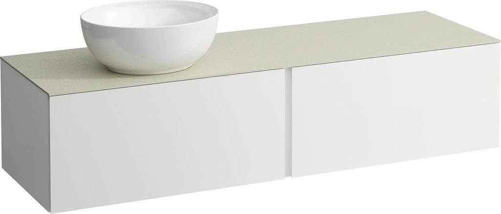 LAUFEN ILBAGNOALESSI Schubladenelement, Steinplatte Calce Avorio, Ausschnitt links, 160x50x37cm, zu WT-Schale H81897 5, H4313520979991