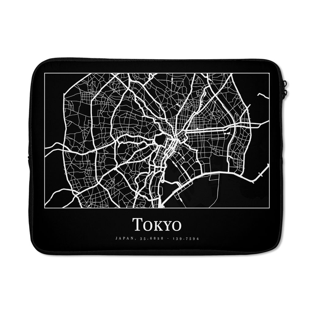 MuchoWow Laptop Hülle 15 Zoll Karte - Tokio - Stadtplan - Karte Laptoptasche - Laptoptasche - Sleeve - Rundum-Schutz