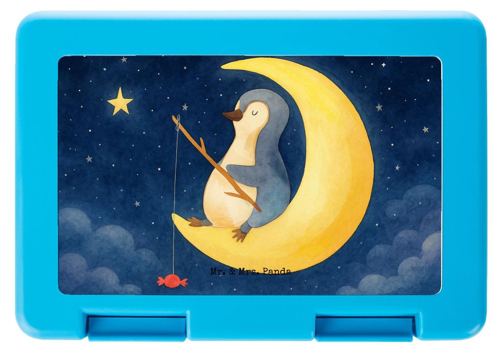Mr. & Mrs. Panda Lunchbox Pinguin Mond Design - Weiß - Geschenk, Süßigkeiten, Meal Prep Box, Angel, Bento, Einschlafen, Spruch, Brotbehälter, E...