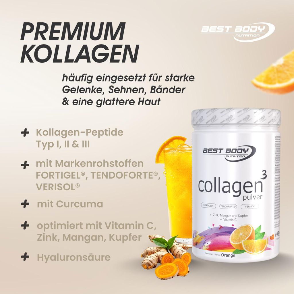 Best Body Nutrition - Collagen³ - Orange - 450 g Dose