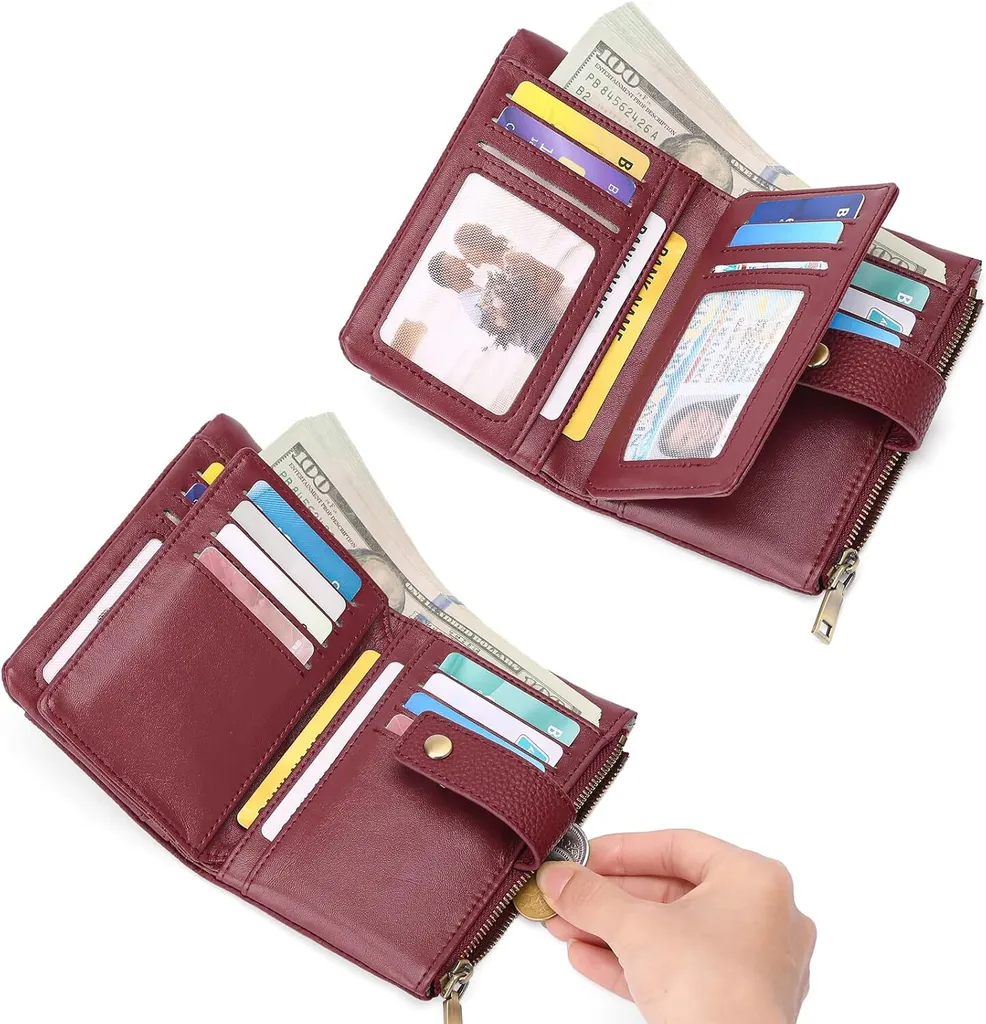 Frentree Portafoglio Donna Grande Con Protezione RFID - Molti Scomparti, Custodia Carte Rimovibile E Confezione Regalo - 3