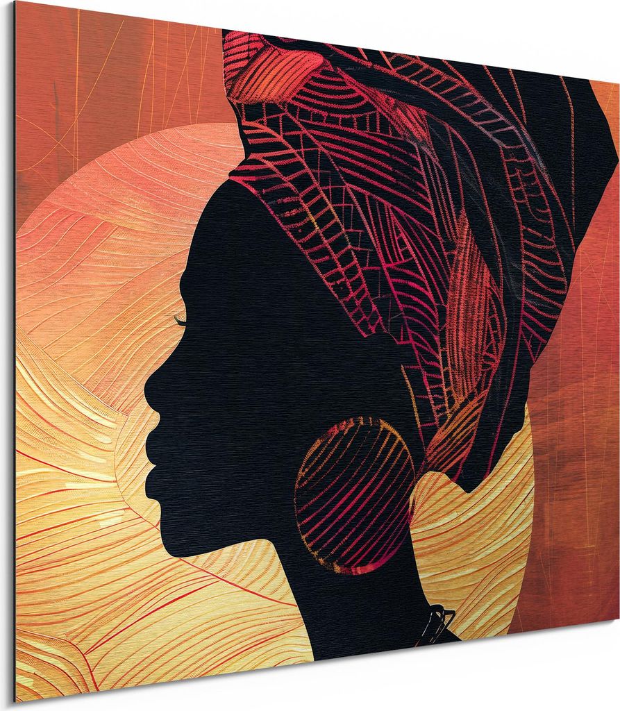 DEQORI Alu-Dibond Bild Silber 80x60 cm 'Königin der Sonne' Wandbild Metall dünn Design