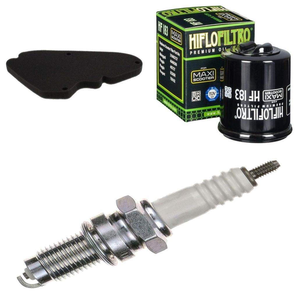 Service-Kit für Piaggio Fly 125 3V ie DT 2014-2016 Luftfilter Ölfilter Zündkerze von pamoto - Neu