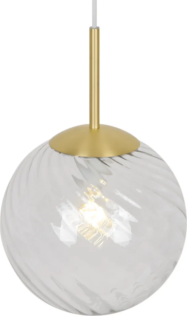 Suspension NORDLUX Chisell Art Déco Ø25cm Laiton et Verre Clair E27