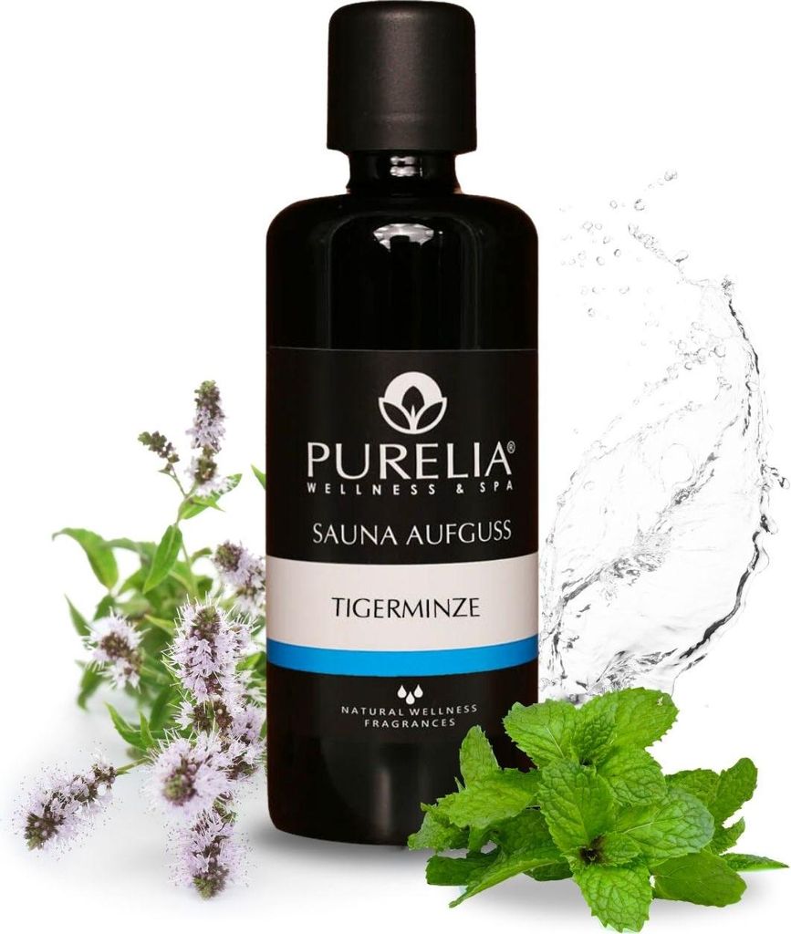 PURELIA Saunaaufguss Konzentrat Tigerminze 100 ml natürlicher Sauna-aufguss - reine ätherische Öle