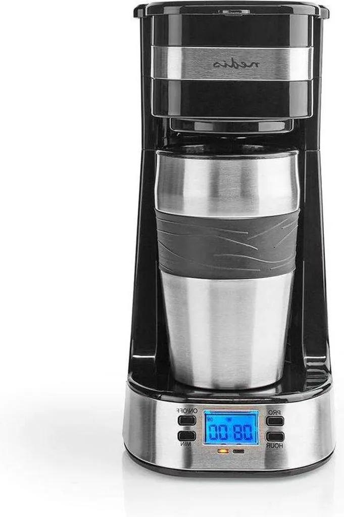 Machine à café automatique 0,4L avec minuterie programmable - Argent