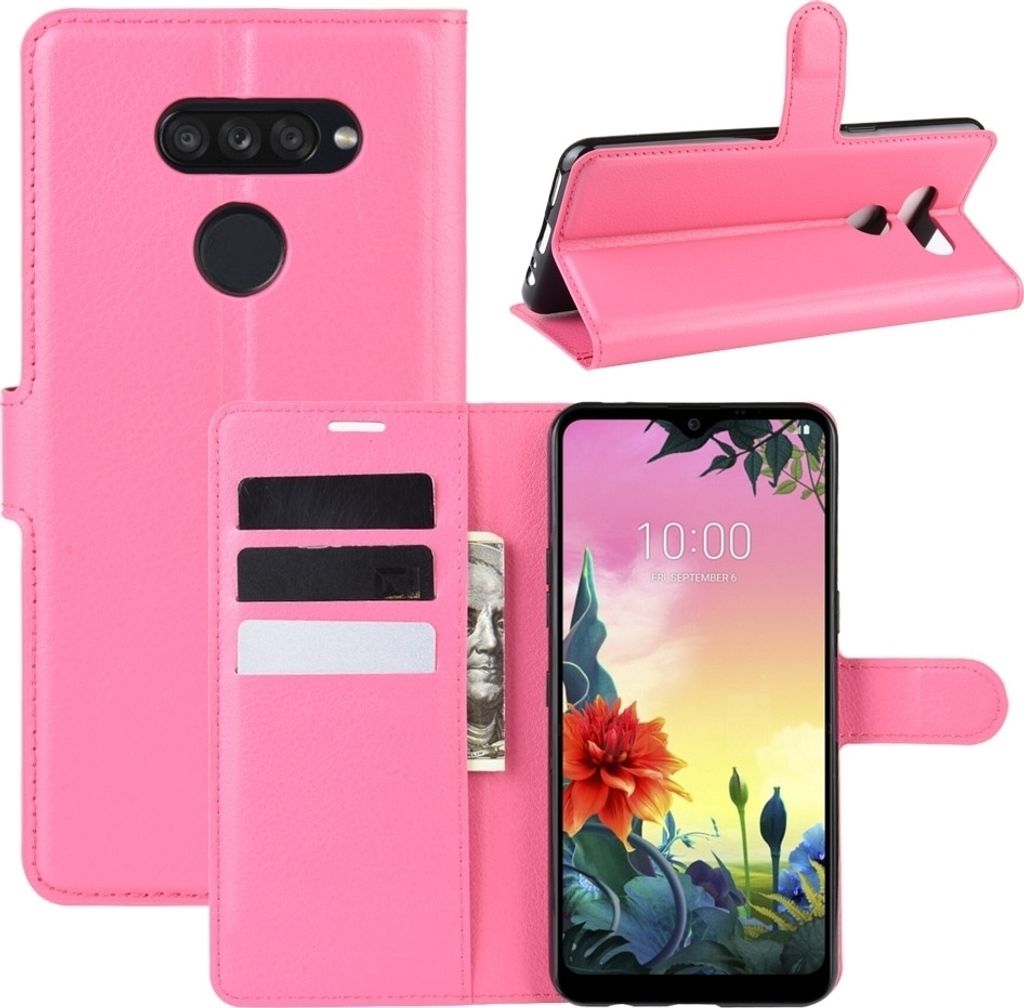 Mobigear Classic LG K50s Hülle Klapphülle Geldbörse - Magenta