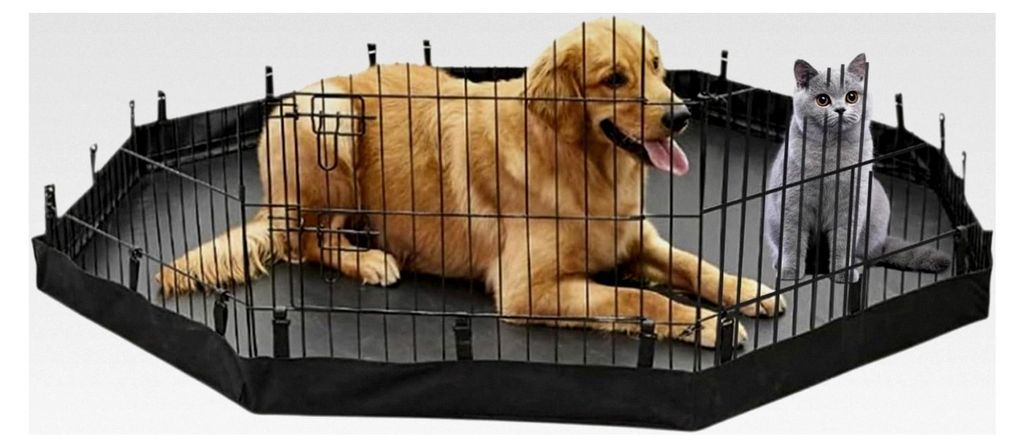 Wasserdichte Hundestallmatte, Welpenplaypenmatte - Katzenzwingerpad, waschbare Oxford-Stoff Welpen Hunde Pee Pad - Training Haustiermatte für Play...