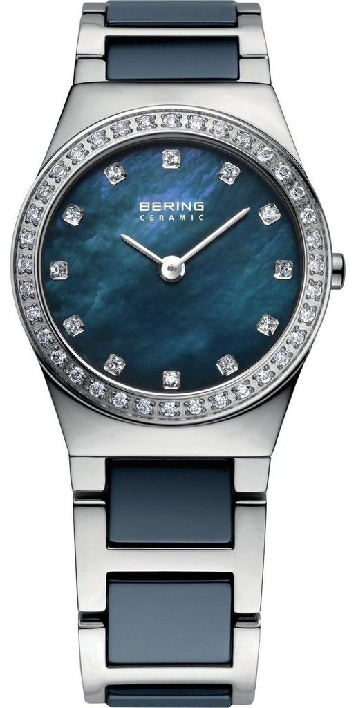 BERING Ceramic Damenuhr grau/blau 32426-707 Produktbild 
