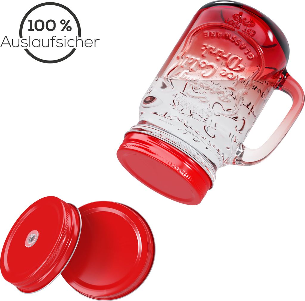 Trinkgläser Farbverlauf - 500ml + Ersatzdeckeln Produktbild 4