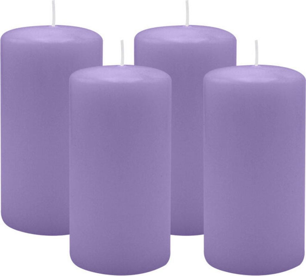 4er Set Adventskranzkerzen Lavendel-Lilac Ø 60 x 100 mm
