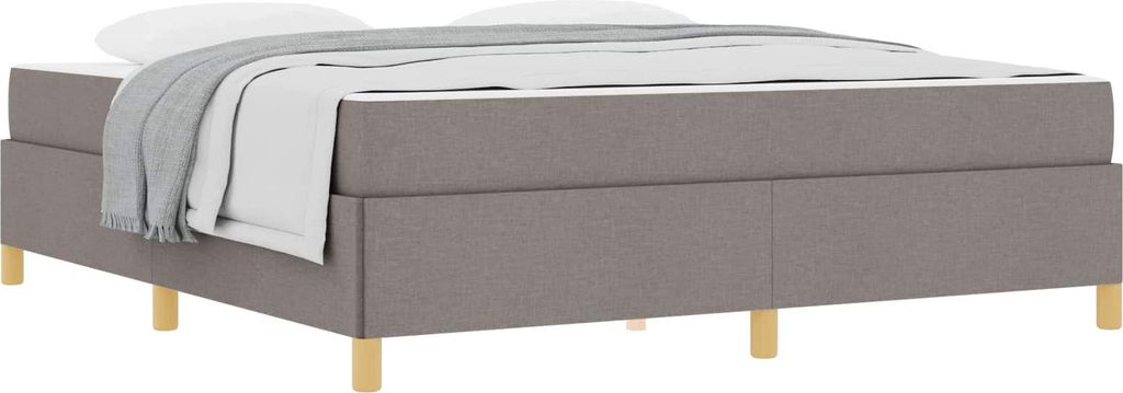 vidaXL Bettrahmen mit Matratze Taupe 180 x 200 cm Stoff