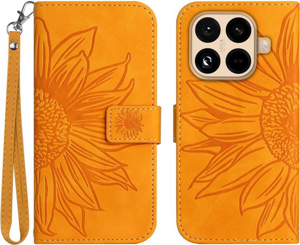 Xiaomi 15T Pro Hülle - Coverup Sonnenblume Klapphülle mit Schlüsselband - Gelb