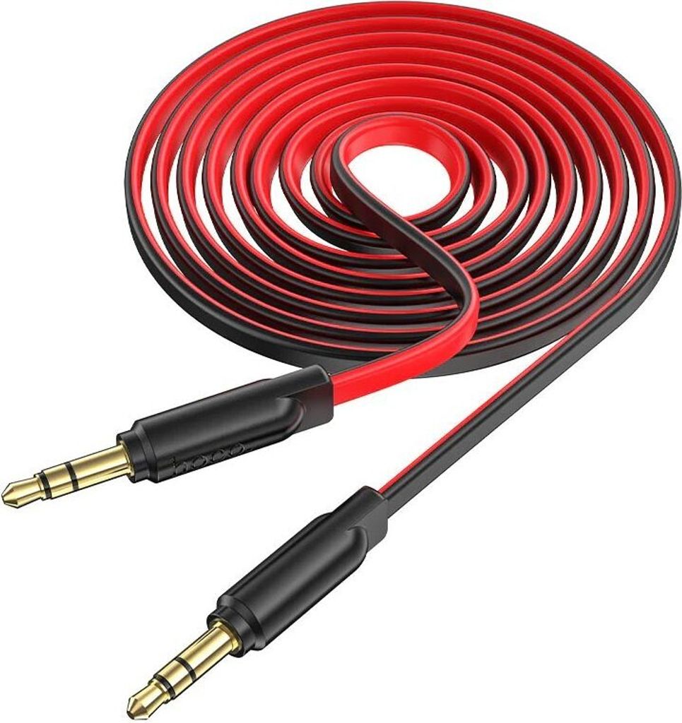 HOCO 3,5mm Verbindungskabel - Hochwertiges Audio-Kabel 1m in Schwarz / Rot KP25169