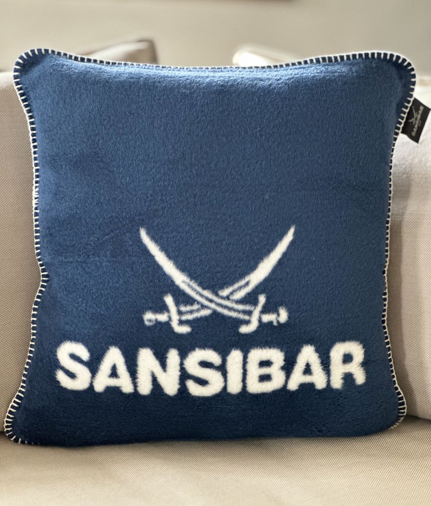 Sansibar Jacquard Kissenhülle "Doubleface", 50x50 cm, blau Produktbild 