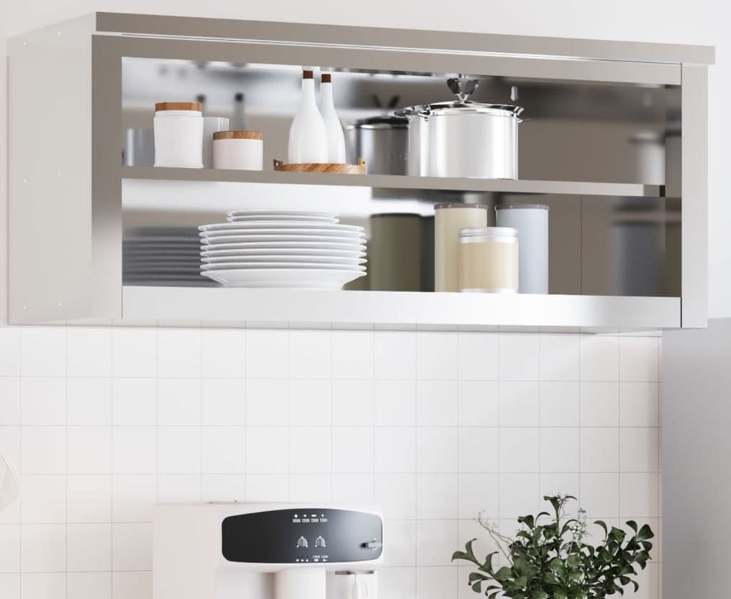 Küchen-Wandschrank mit Ablage Edelstahl - Küchenschränke 376445