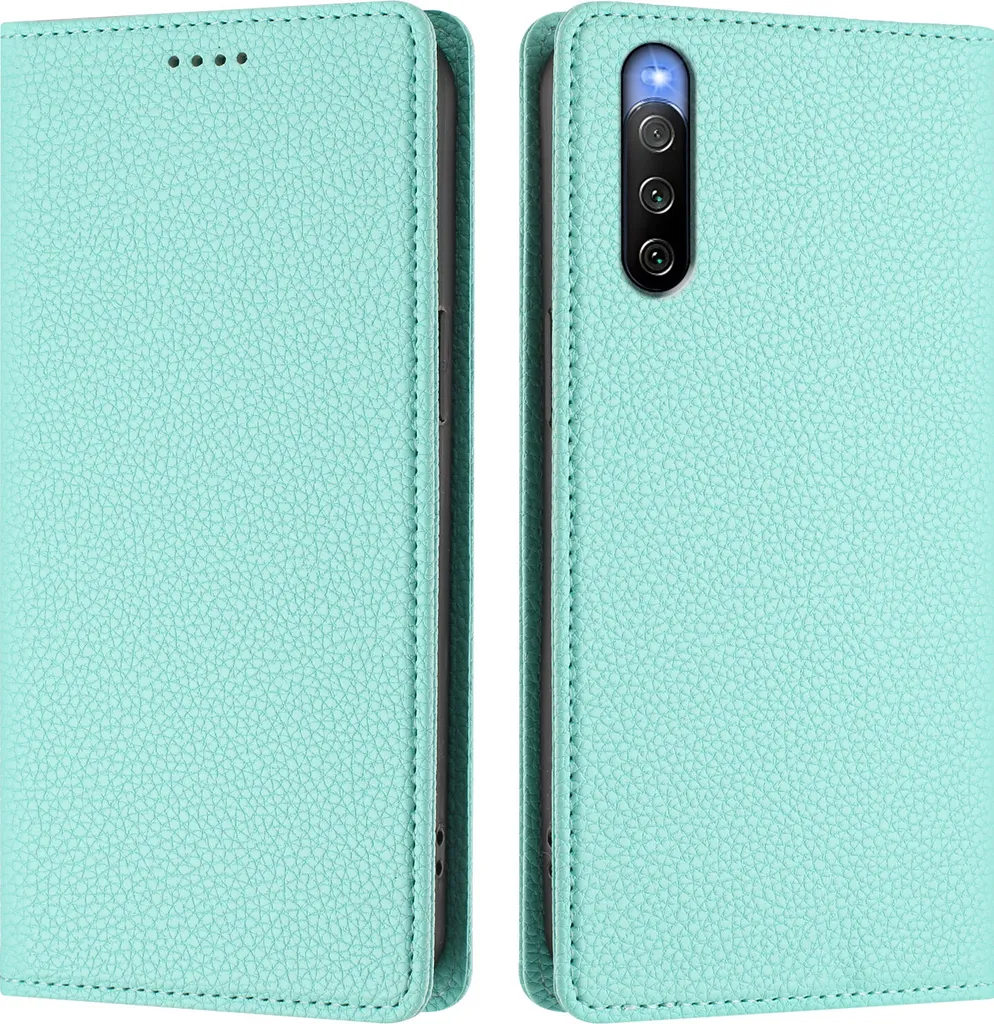 Custodia a portafoglio personalizzata per Sony Xperia, design astratto rosa e blu - Italia