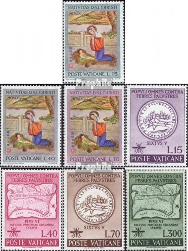 Briefmarken Vatikanstadt 1961 Mi 388-390,393-396 (kompl.Ausg.) postfrisch Weihnachten